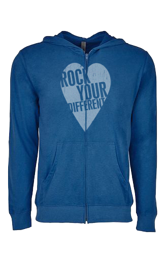 I heart RYD - The Sueded Hooded Zip - Cool Blue