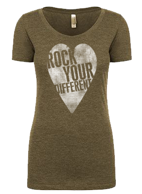 I heart RYD T-shirt - women's militarty green