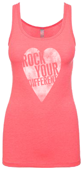 I heart RYD jersey tank Neon Pink  - women's