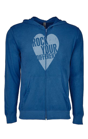 I heart RYD - The Sueded Hooded Zip - Cool Blue