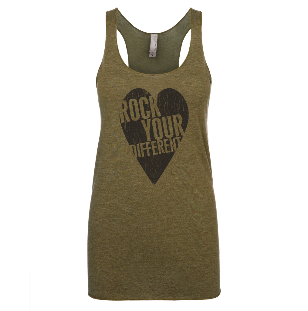 I Heart RYD Tank - Women's - Military Green - Black Ink
